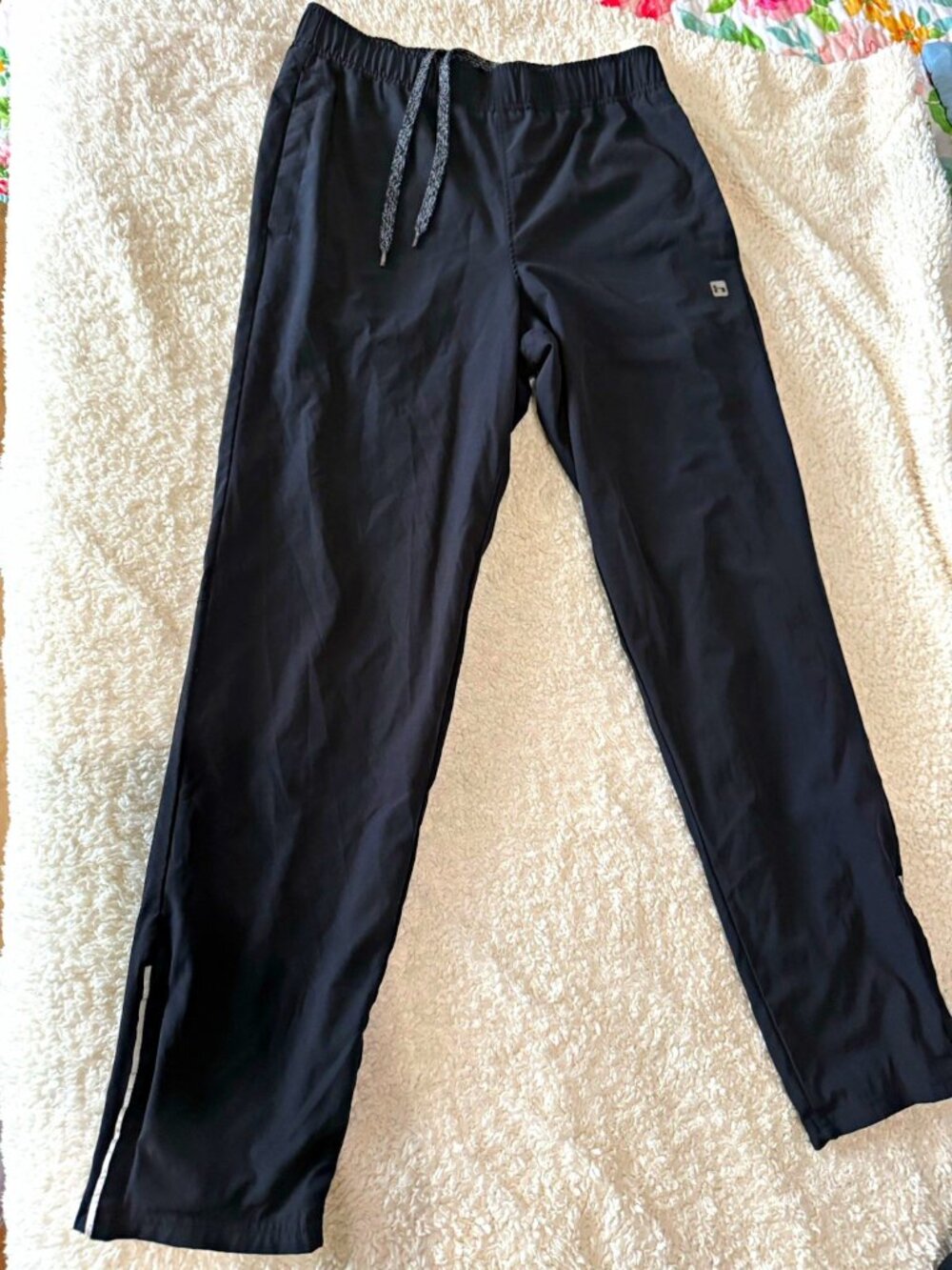 Hind Men's Black Track Pants M Drawstring Elastic Waist 29" Inseam Running